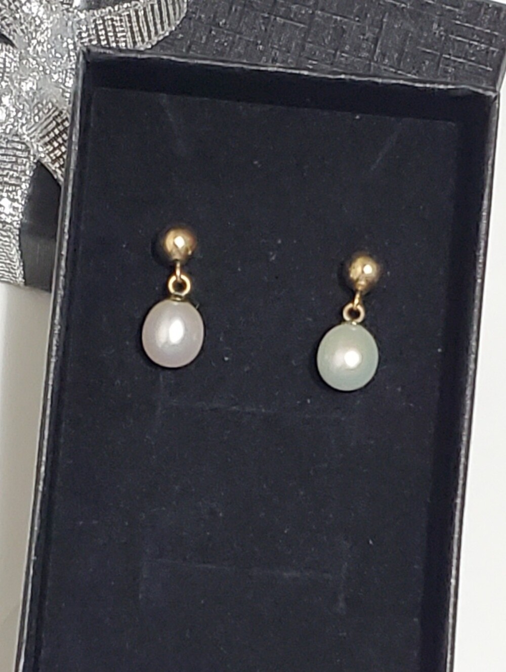 Vtg. 10k Gold Pearls Drop Earrings